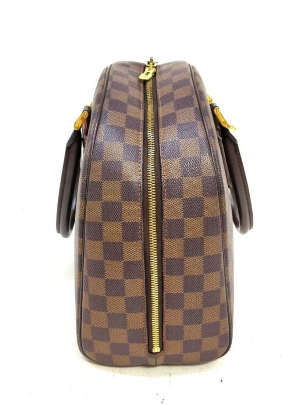 Authentic Louis Vuitton Nolita Damier Ebene Handbag Brown Leather Satchel Bag - Picture 5 of 16